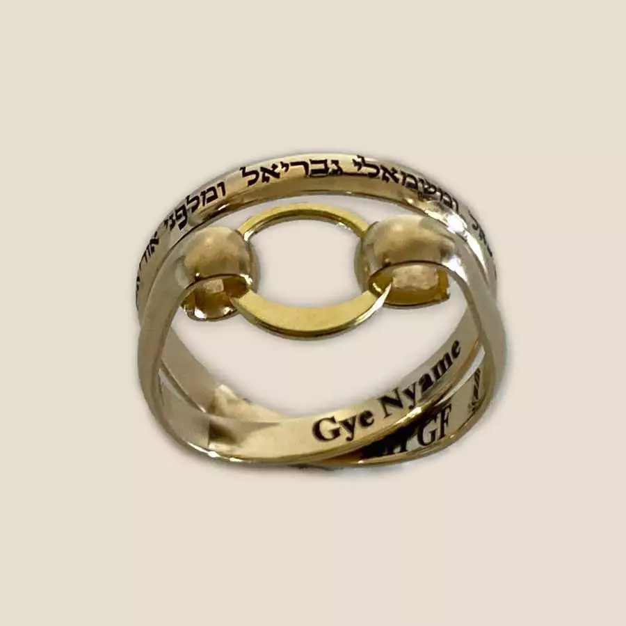 Blessing of The Angels Engraved Ring in Hebrew