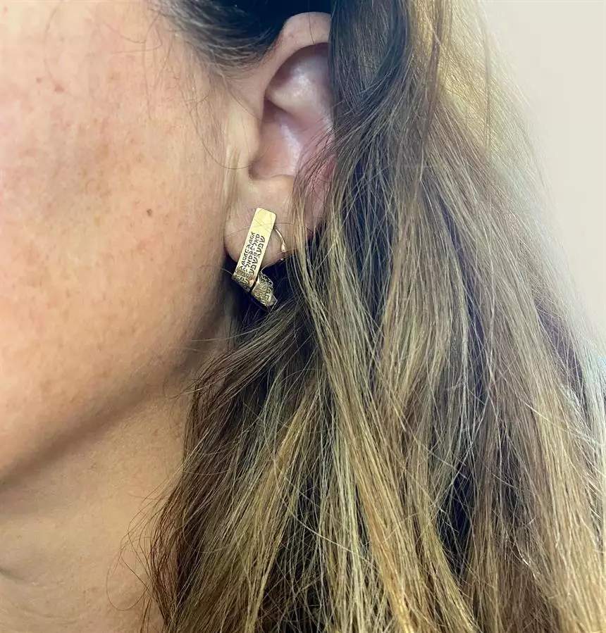 Hebrew Stud Earrings for Prosperity